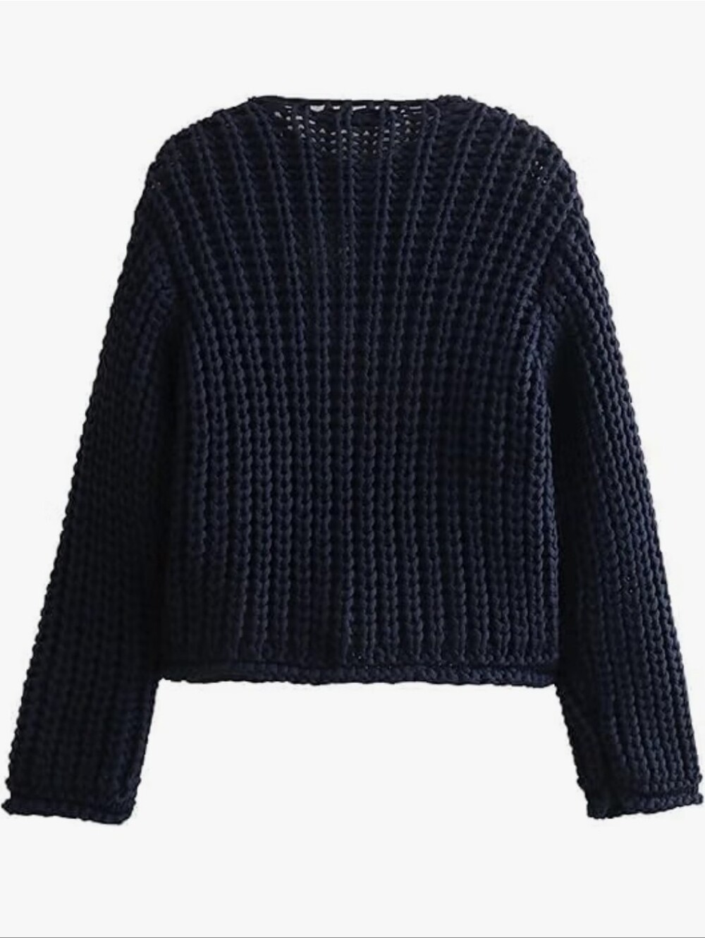 Long Sleeve Knit Cropped Cardigan Sweater - Picture 3 of 6
